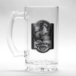 Lord of the Rings Prancing Pony Glass Stein