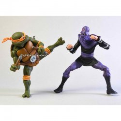 Teenage Mutant Ninja Turtles Michelangelo og Foot Soldier pack 2 tal 18cm
