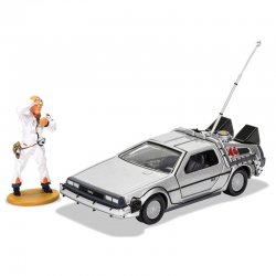 Back to the Future DeLorean + Doc Brown figure