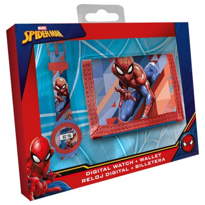 Marvel Spiderman digitale ur + tegnebog sæt