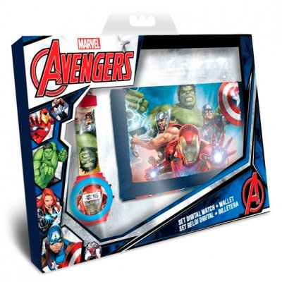 Marvel Avengers digitale ur + tegnebog sæt