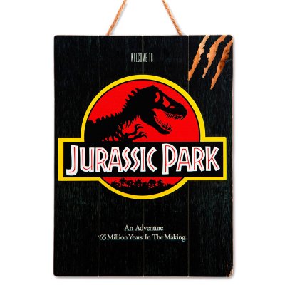 Jurassic Park 1993 Woodart 3D Print træskilt